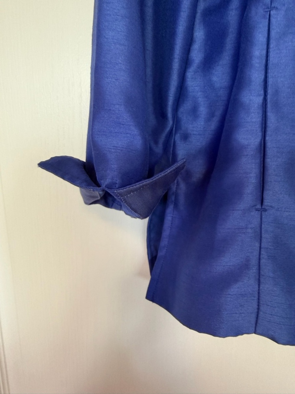 Chico's Shiny Royal Blue Button-Front Jacket - Picture 3 of 5